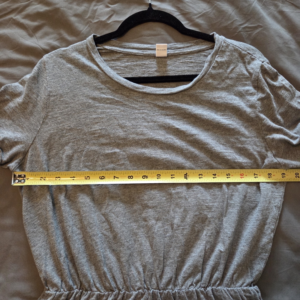 Old Navy Gray Sheath Midi Dress Short Sleeve Crew Neck - Picture 7 of 8